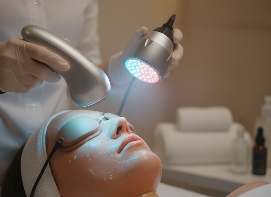 Red Light therapy on a woman