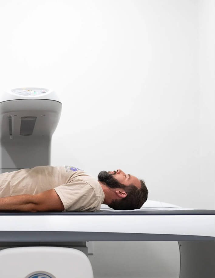 Man getting a DEXA scan