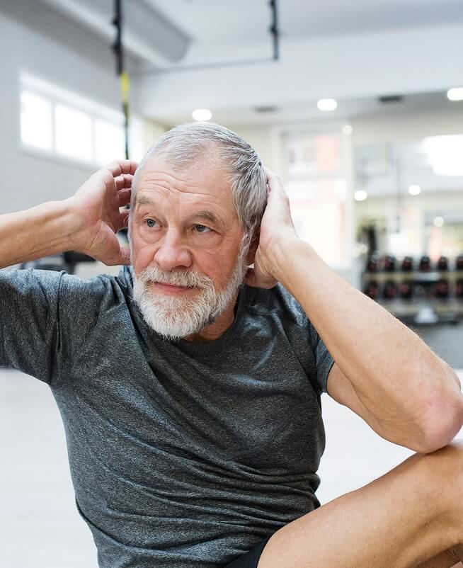 Older man exercising