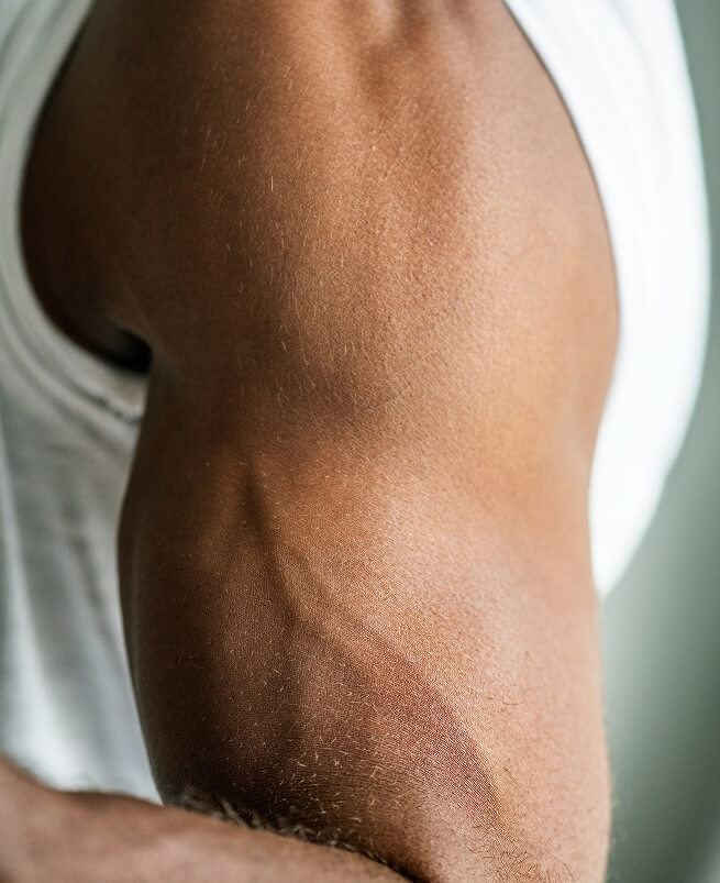 A close-up of man's bicep