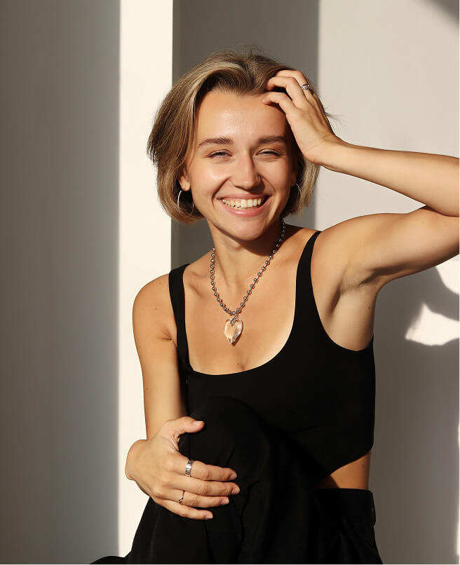 Woman smiling in sun light