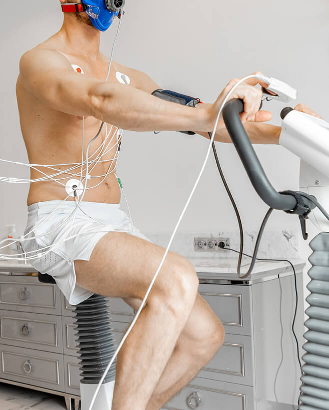 A man undergoing a physical stress test